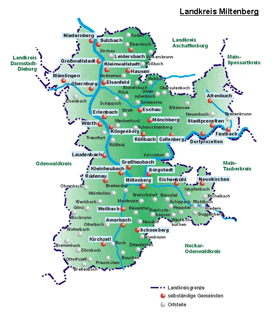 Landkreiskarte Miltenberg